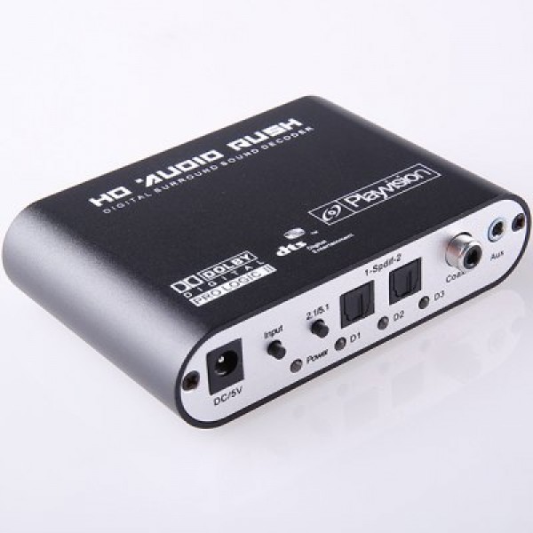 VK-DER 5.1-Channel DTS AC-3 Stereo to RCA Digital Audio Decoder Converter for Home Theater