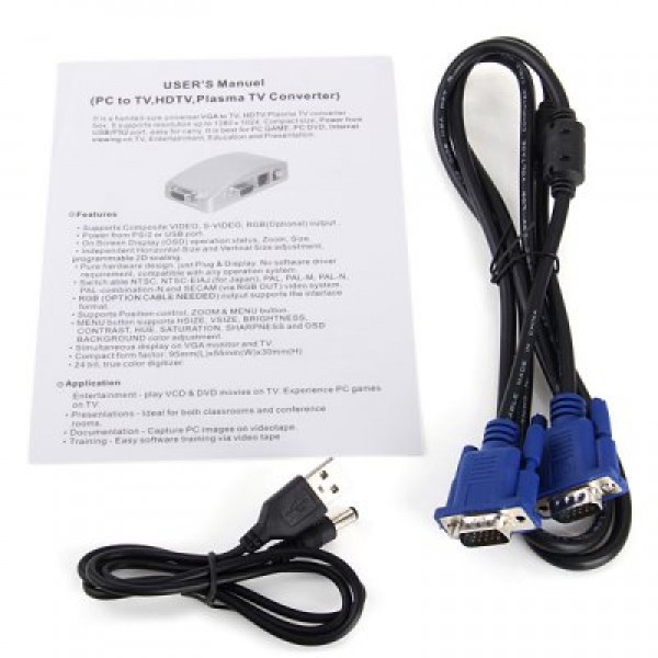 PC - TV VGA to Composite PC to TV Video Adapter Converter Graphics Card